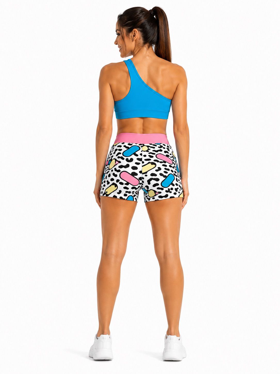 Conjunto Deportivo Tipo Short Estampado Pop Art Azul