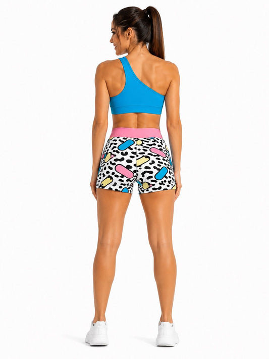 Conjunto Deportivo Tipo Short Estampado Pop Art Azul
