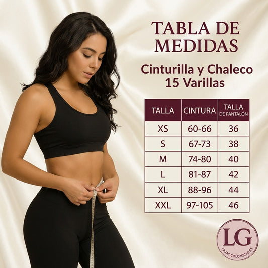 Cinturilla Colombiana 15 Varillas – No se Enrolla ni se Arruga