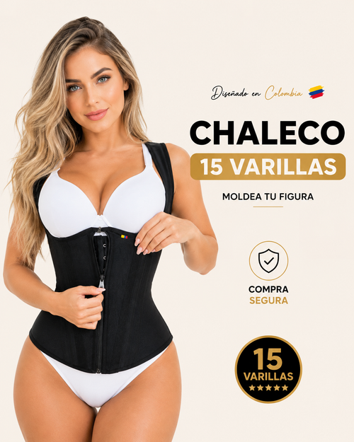 Chaleco Colombiano 15 Varillas – Soporte de Espalda y Abdomen