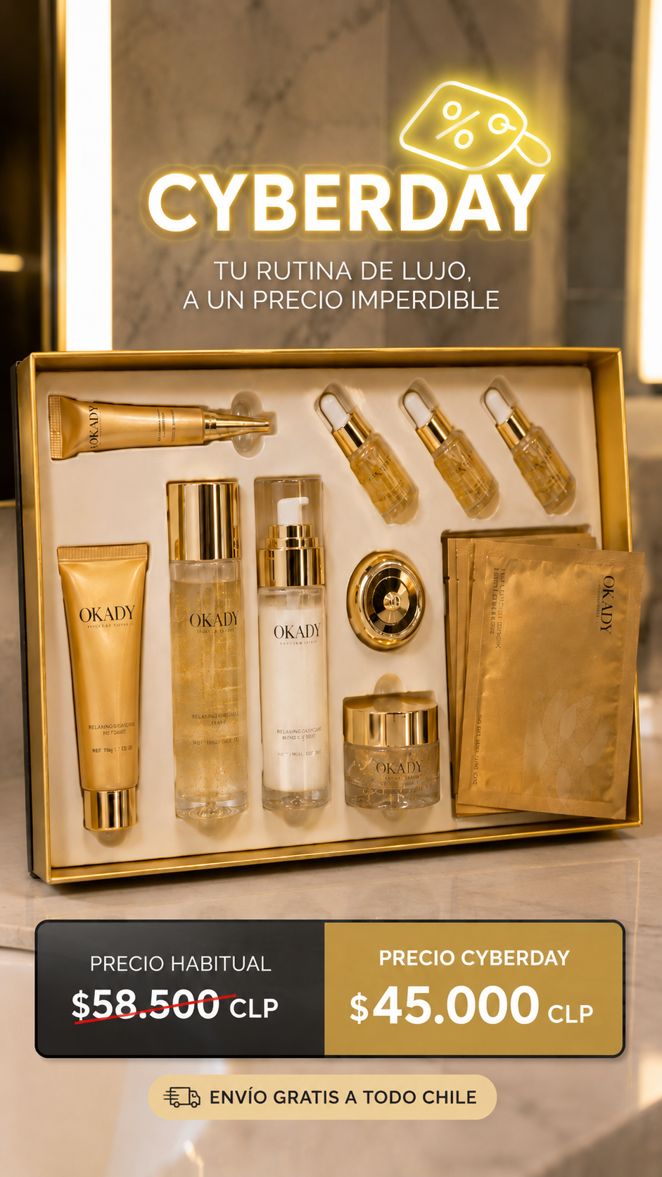Set Ritual Antiedad Tonificante 24K
