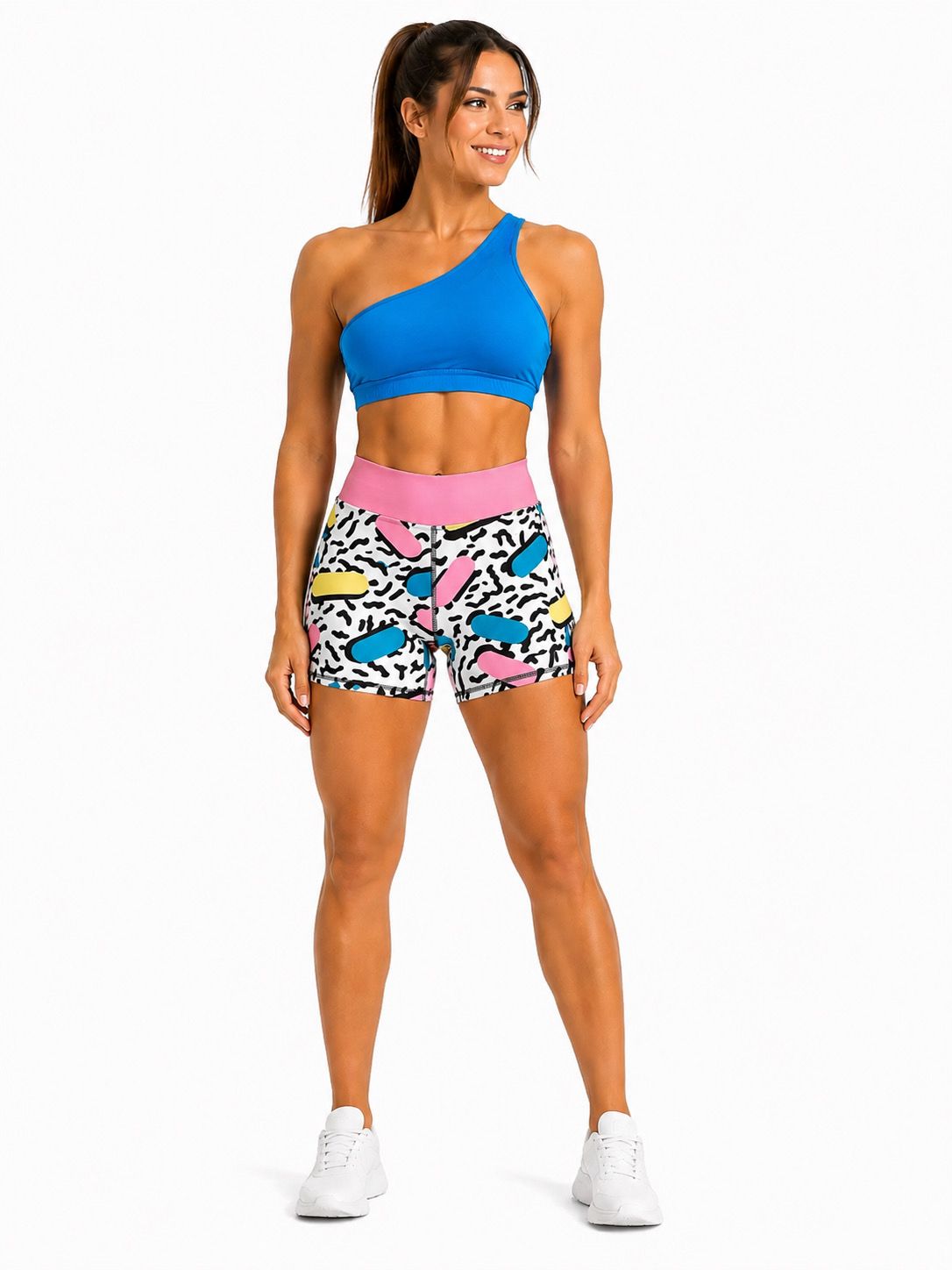 Conjunto Deportivo Tipo Short Estampado Pop Art Azul