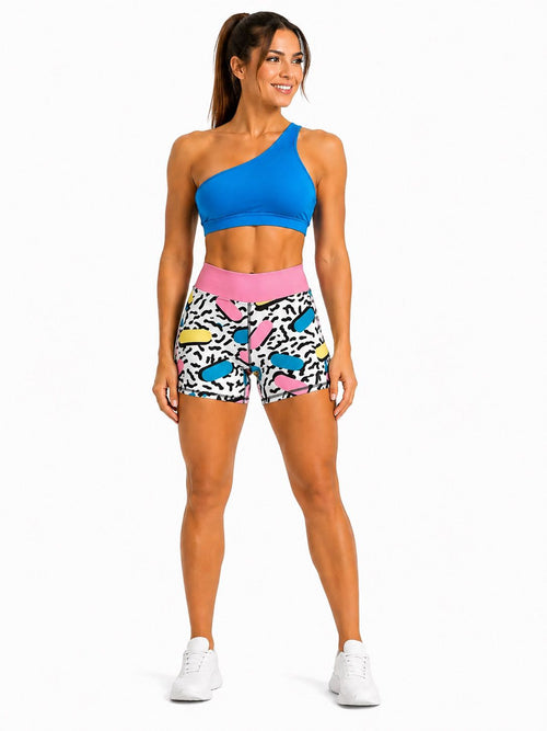 Conjunto Deportivo Tipo Short Estampado Pop Art Azul