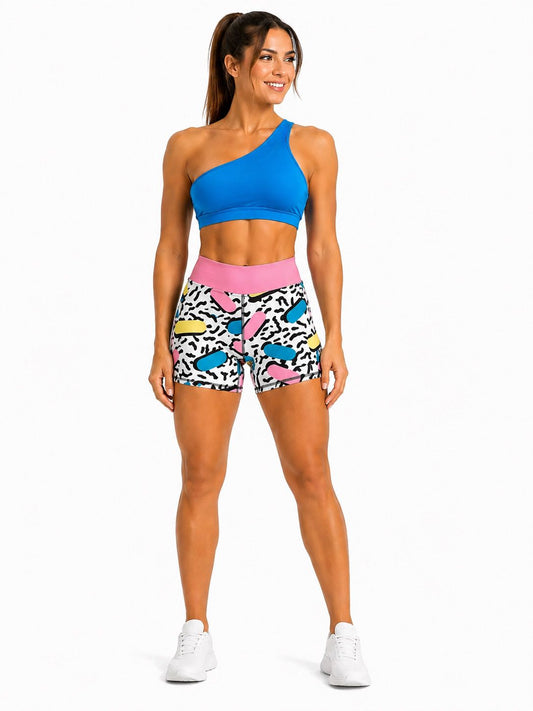 Conjunto Deportivo Tipo Short Estampado Pop Art Azul